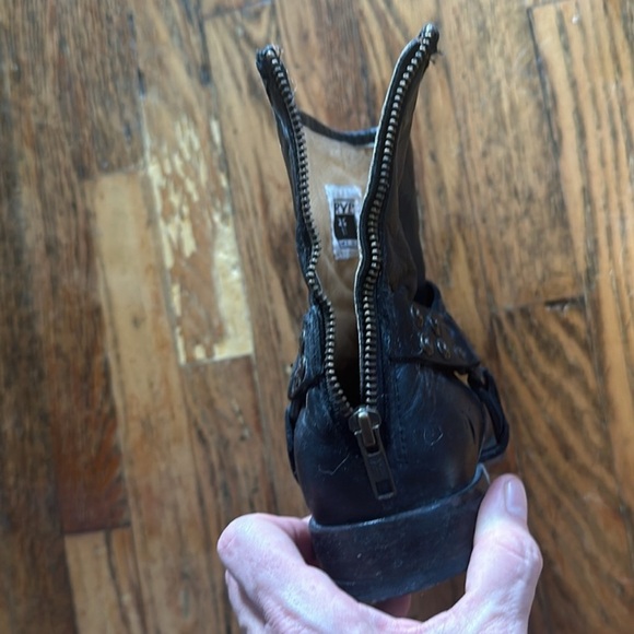 Frye Black Leather Ankle Boots - Picture 5 of 6